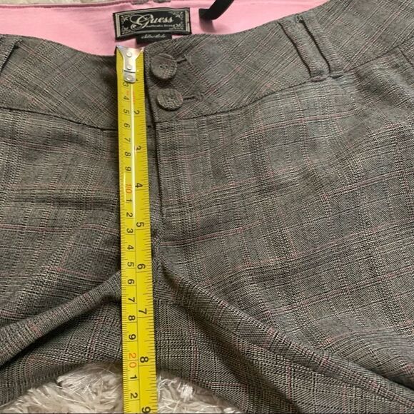 GUESS gray with pink stripe Bermuda plaid shorts size 26 - Picture 7 of 9